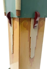 Art Deco Pedestal Table, Hand-Painted Pine, Dutch Design, 1920s
